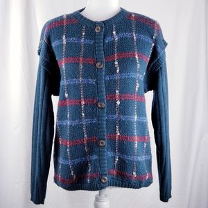 Vintage Pendleton Wool Blend Plaid 90s Vibe Size Large Button Up Open Cardigan